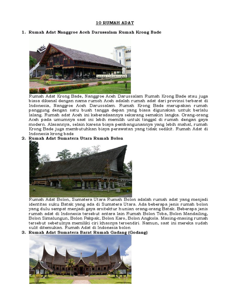 Rumah Adat Krong Bade Berasal Dari - Berbagai Rumah