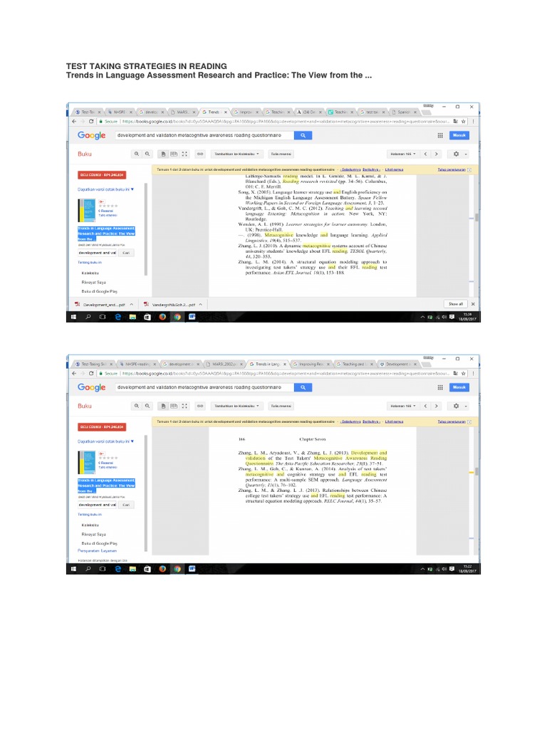 Test Taking Strategies in Reading | PDF