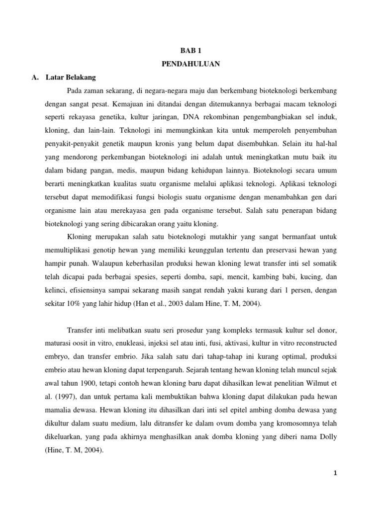 Makalah Bioteknologi Kloning Docx