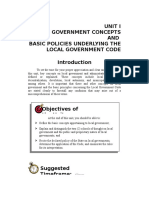 Unit I Local Government Concepts AND Basic Policies Underlying The Local Government Code