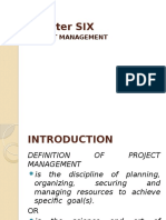 Chapter SIX: Project Management