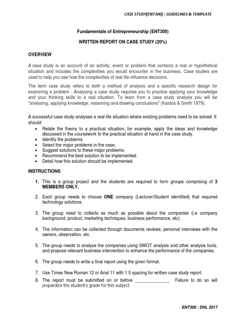 Contoh assignment ent300 case study picture