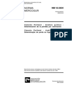 NBR NM 18 - Cimento - Analise Quimica - Determinacao de Perda Ao Fogo PDF