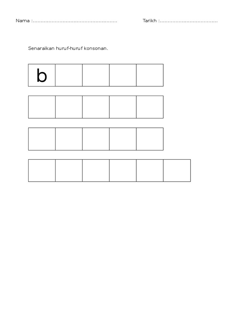 Latihan Susunan Huruf Abjad ABC | PDF