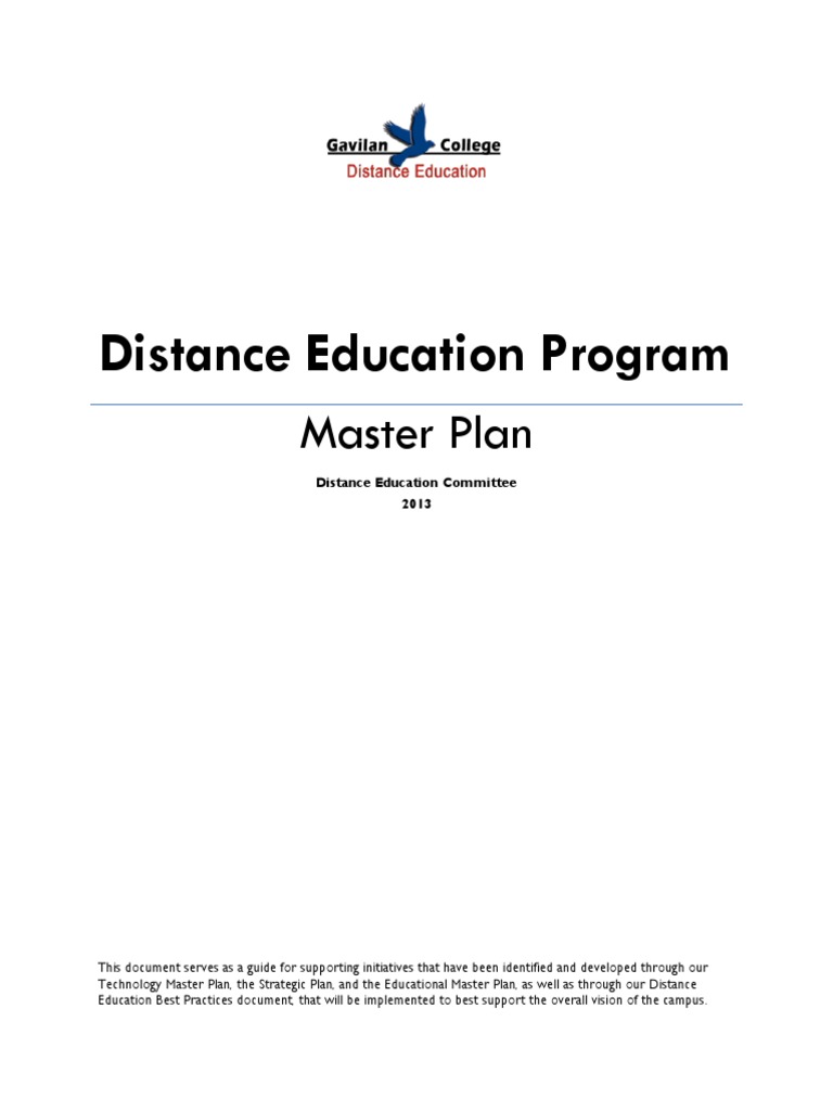 Gavilan College Distance Education Plan | PDF | Distance Education ...