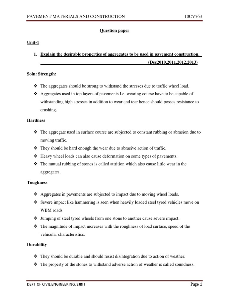 Properties and Tests for Pavement Aggregates | PDF | Asphalt | Road Surface