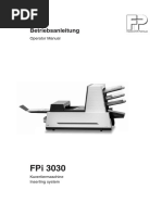 Bedienungsanleitung Kuvertiermaschine FP Fpi 3030