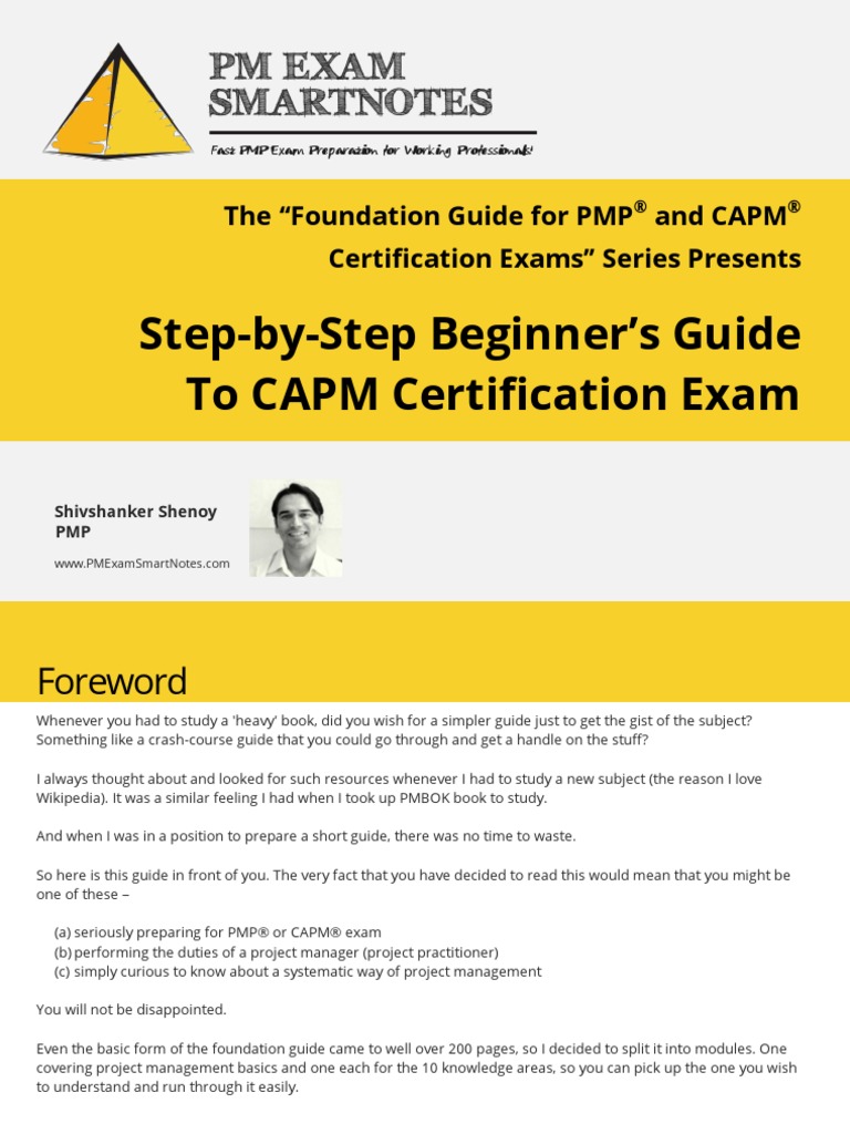 Step-by-Step Beginner's Guide To CAPM Certification Exam | PDF ...