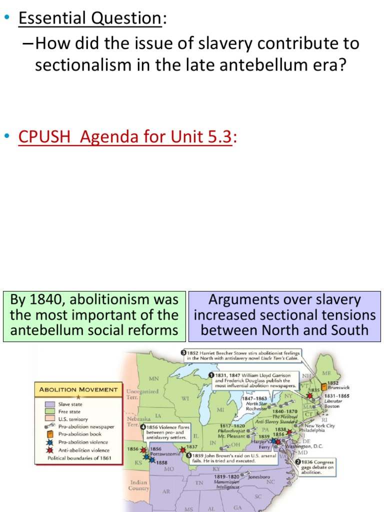 3 sectionalism slavery Abolitionism In The United States Slavery
