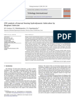 CFD Analysis - Hydrodynamic Lubrification and Bingham Lubrificant