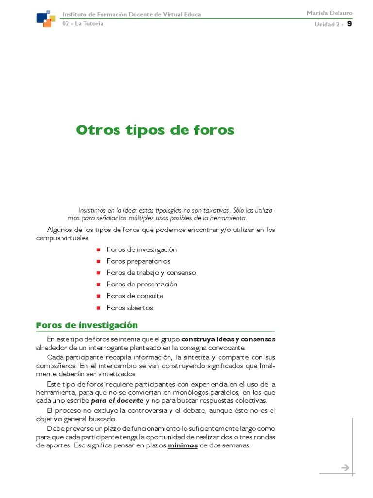 Tipos de foros educativos en línea | PDF | Foro de Internet | Salón de ...