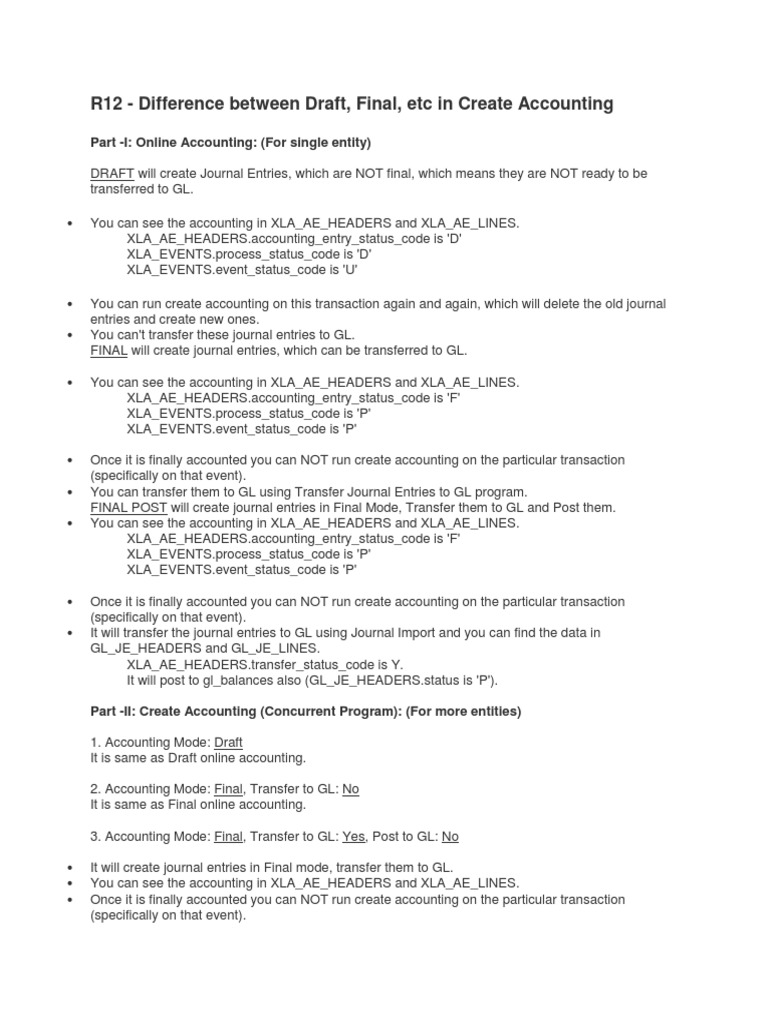Understanding Accounting Modes in R12 | PDF | Computer Data ...