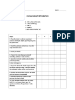 Urinalysis Catheterization: Name Score