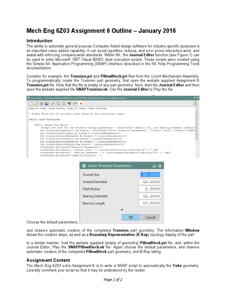 Mech Eng 6Z03 Assignment 6 Outline - January 2016 | PDF | Computers