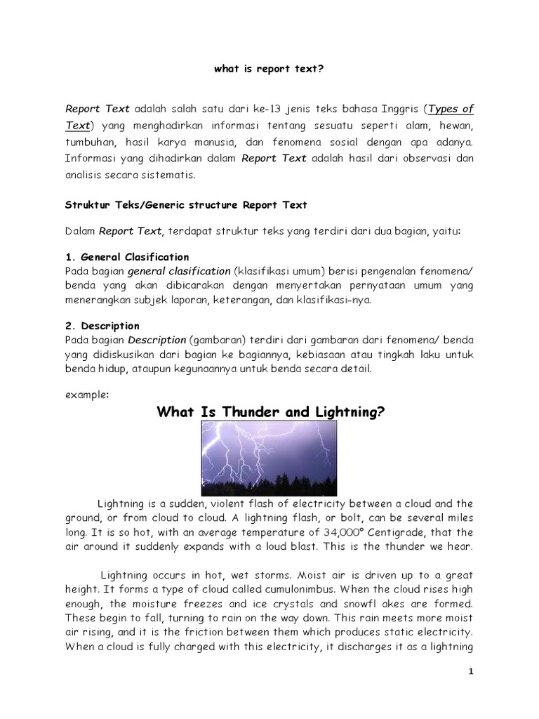 Contoh Report Text Fenomena Alam Master Books
