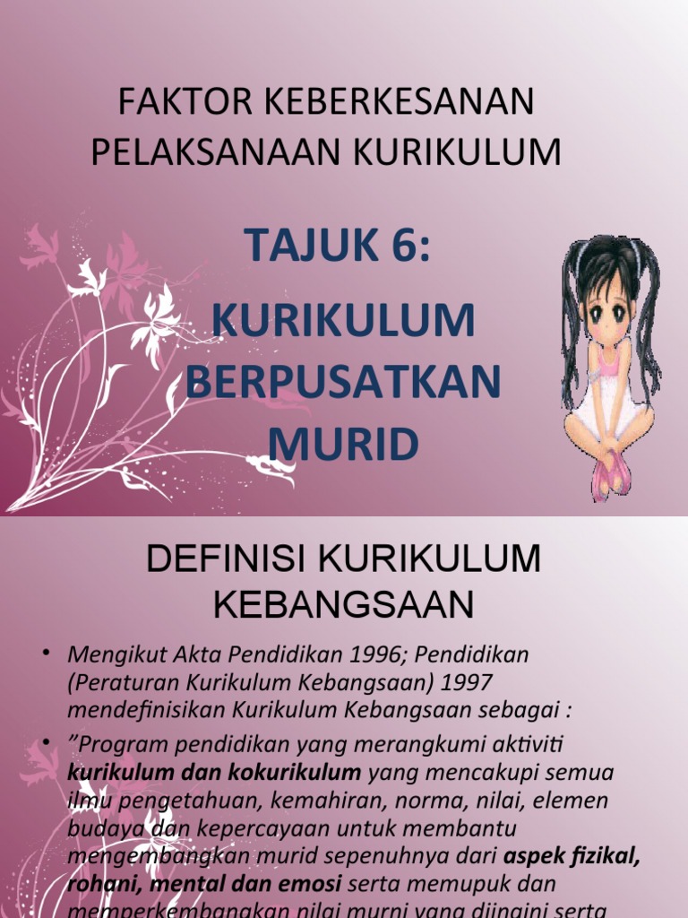 Isl 5 Faktor Keberkesanan Pelaksanaan Kurikulum Berpusatkan Murid Pdf