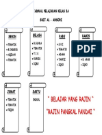 Jadwal Pelajaran Kelas 3a