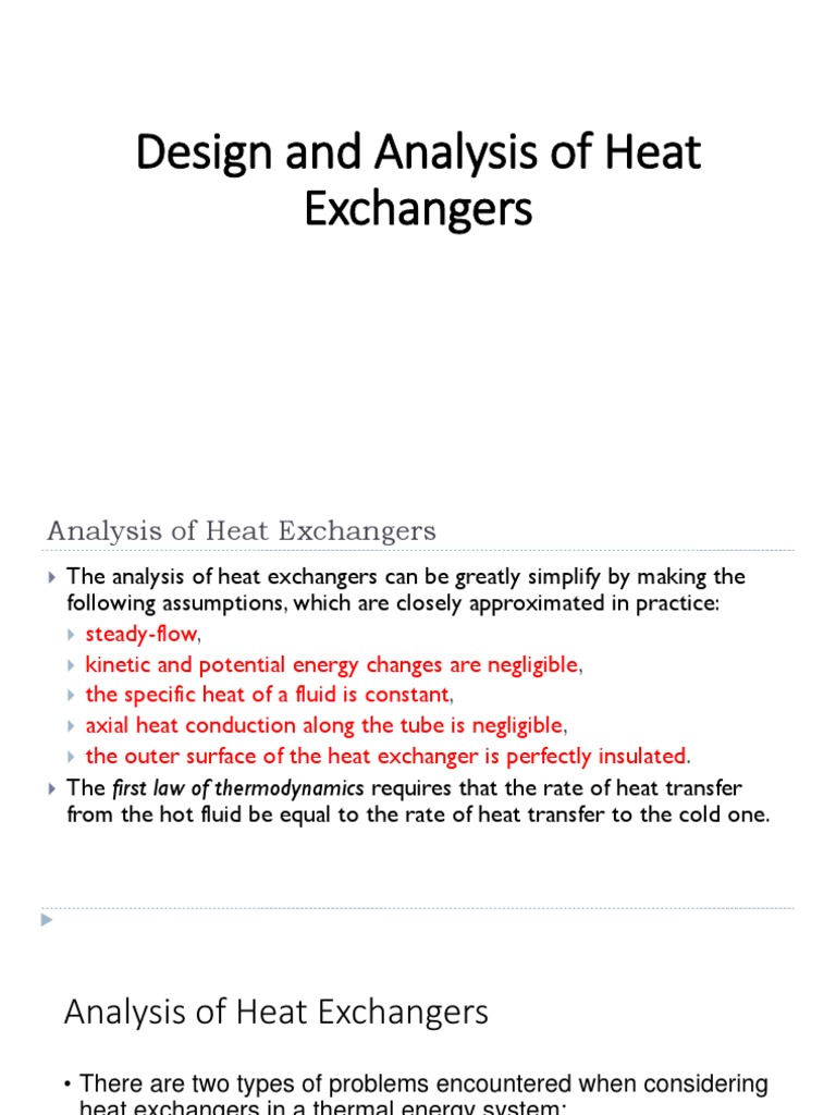 Optimizing the Design and Analysis of Heat Exchangers through ...
