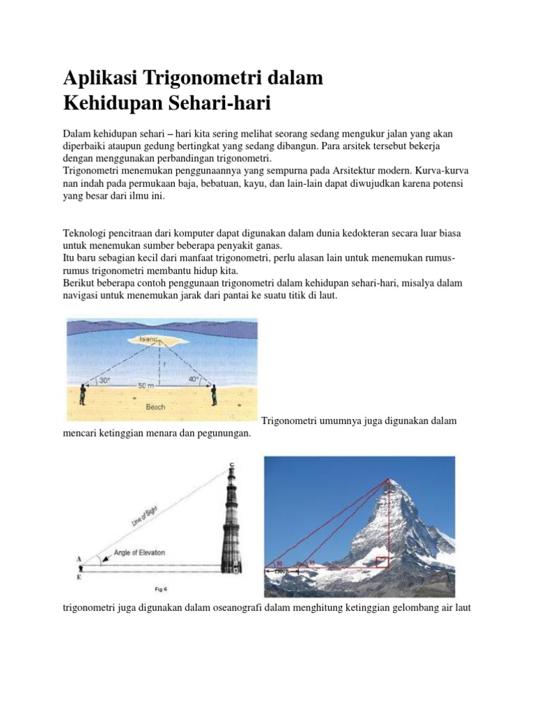 Aplikasi Trigonometri Dalam Kehidupan