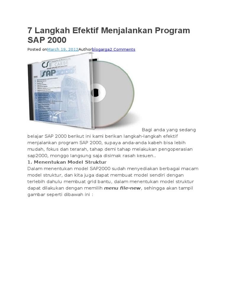 Tutorial SAP 2000 untuk Pemula | PDF | Komputer