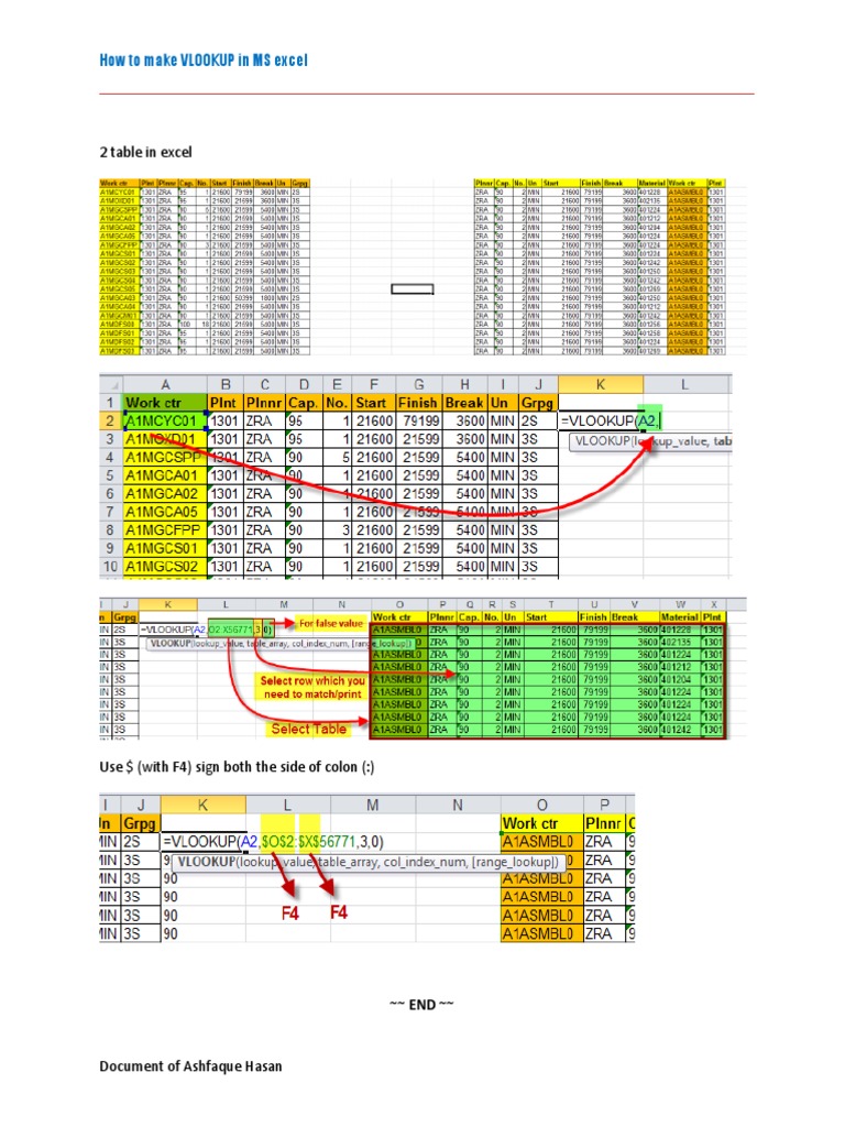 VLOOKUP Guide for Excel Users | PDF