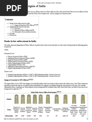Police Ranks List Pdf 2021 And Insignia Of India Download Pdf