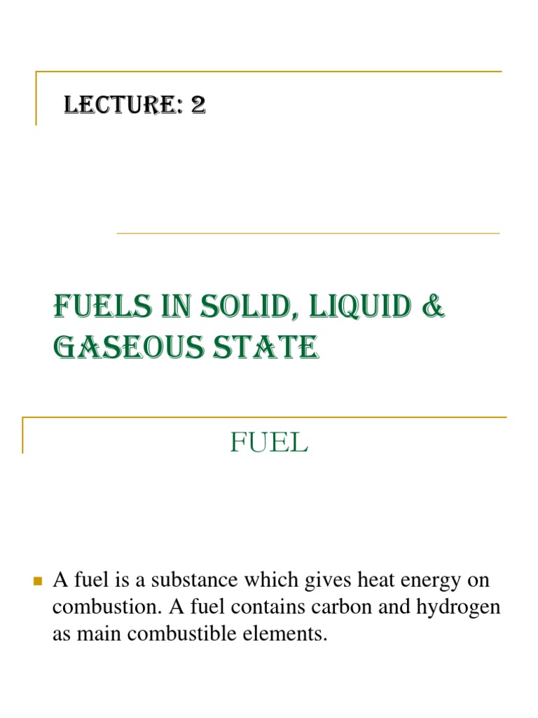 EE 2 Solid, Liquid & Gaseous Fuels PDF Natural Gas Fuels
