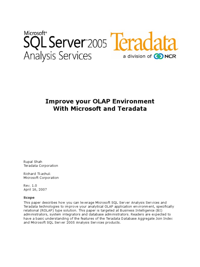Teradata With Olap | PDF | Microsoft Sql Server | Databases