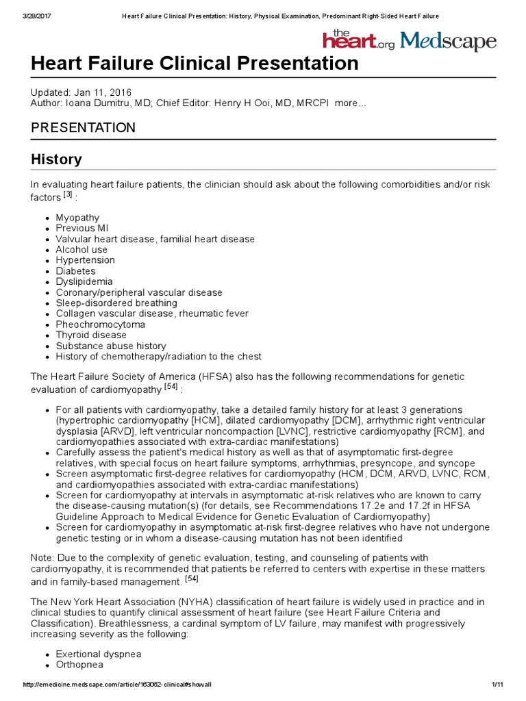 Heart Failure Clinical Presentation_ History, Physical Examination