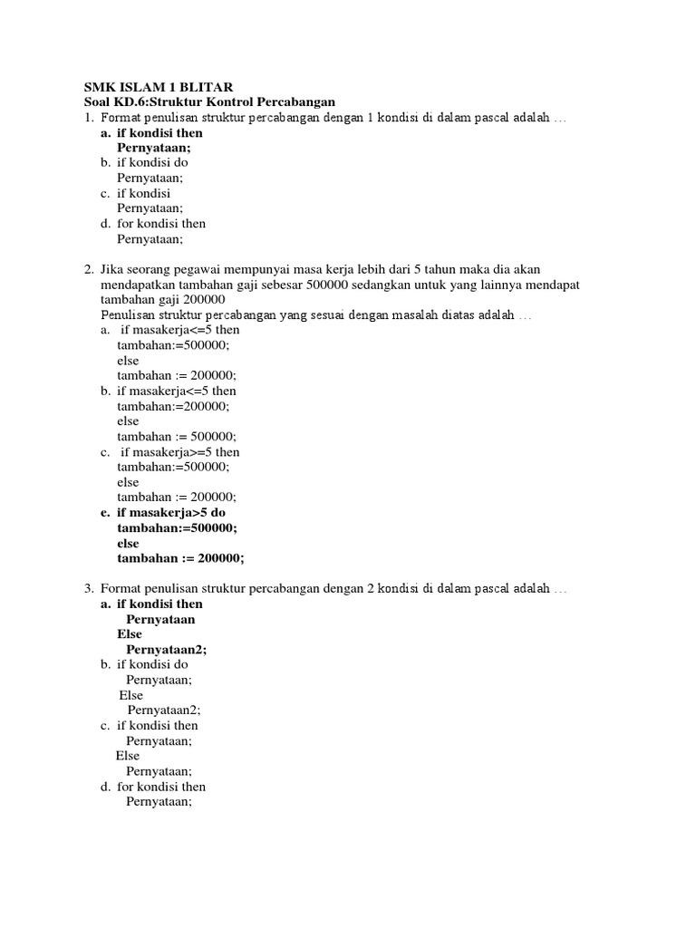 Soal Pemrograman Dasar Bab Perulangan