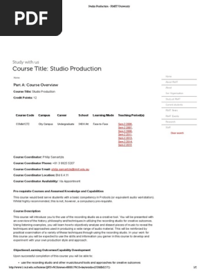 Studio Production - RMIT University