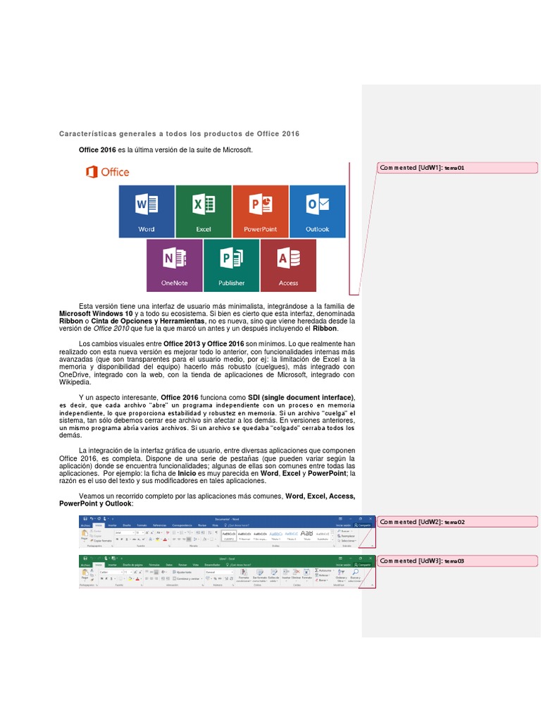 Ventajas de Office 2016 | PDF | Microsoft Office | Microsoft