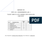 Report On Basic Ohm S Law Series and Parallel Circuits PDF