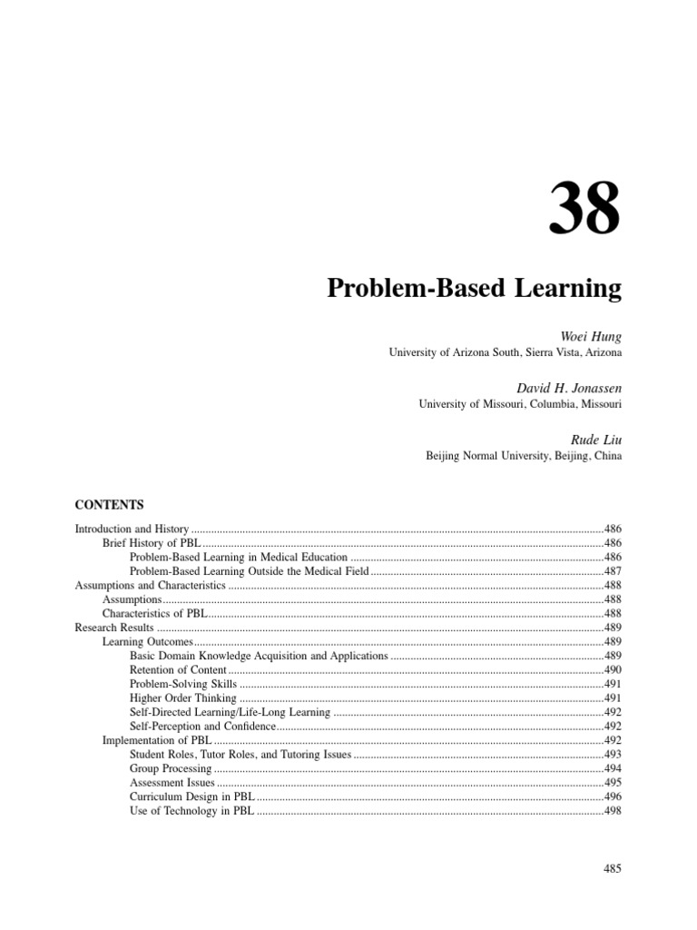 Problem-Based Learning Overview | PDF | Education Theory | Learning
