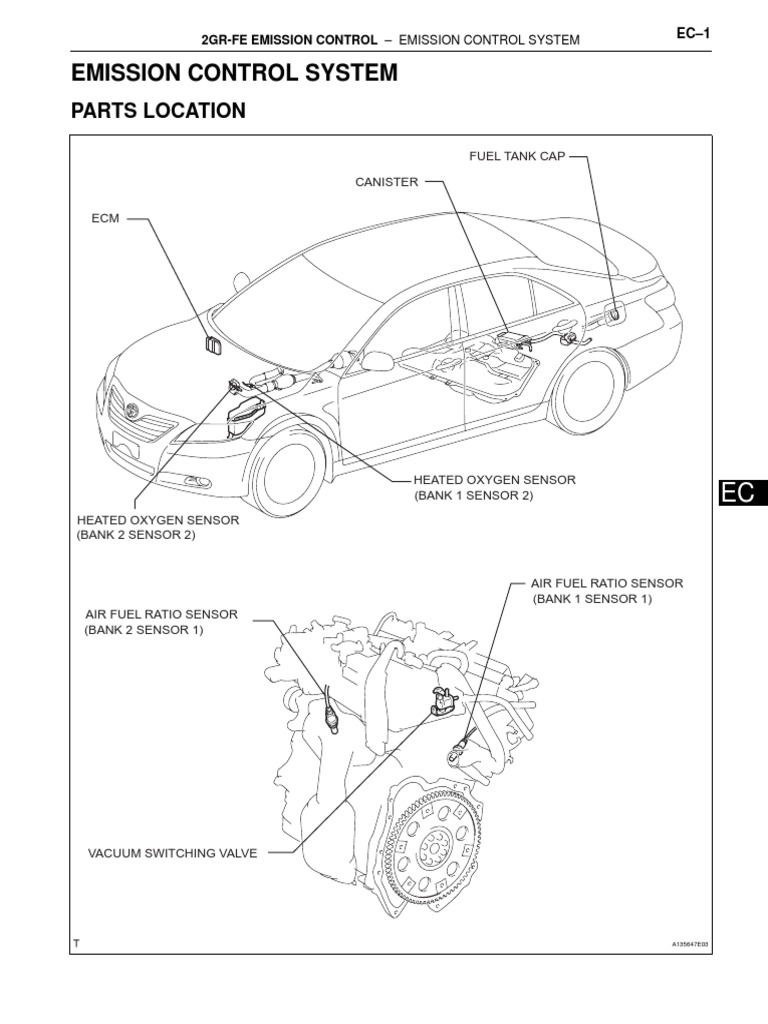 2GR-FE Emission Control System Overview | PDF | Valve | Fuel Injection