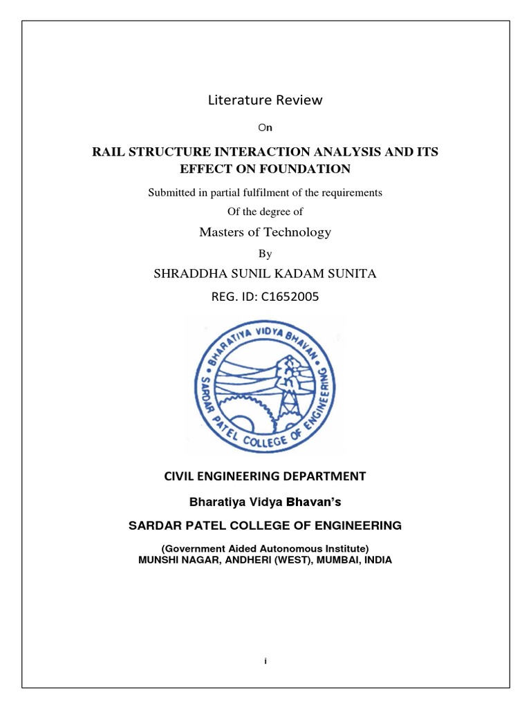Literature Review Rail Structure Interaction Analysis And Its Effect