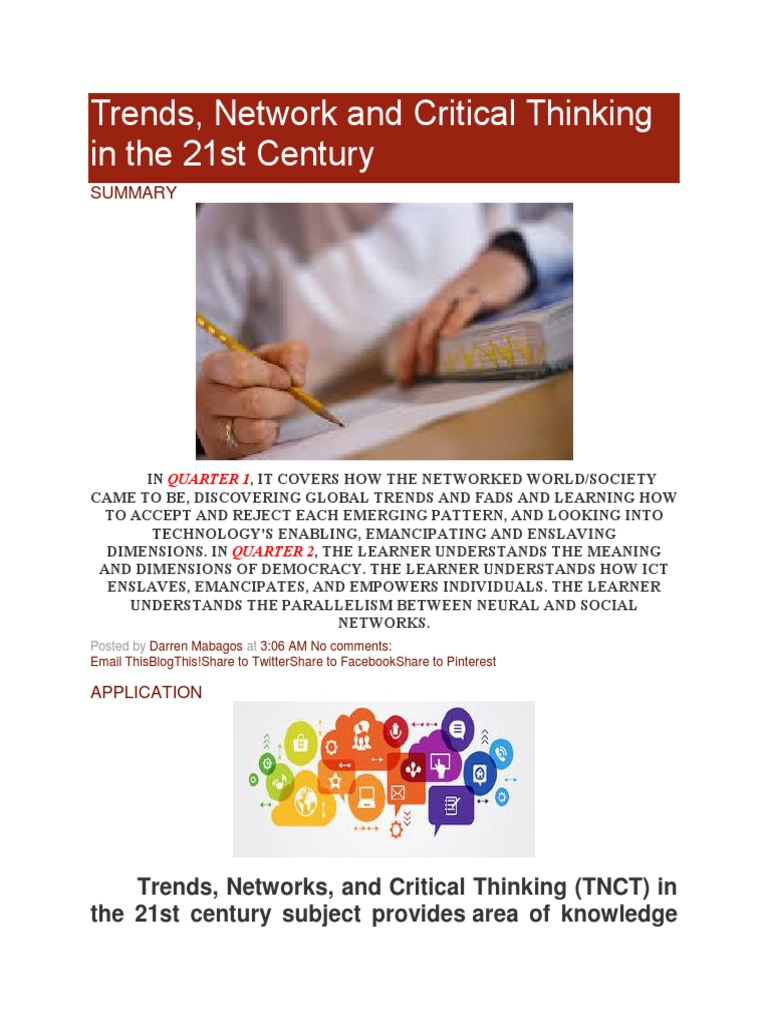 trends networks and critical thinking quarter 1 module 5