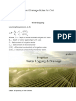 Water Logging and Drainage Notes For Civil Engineering