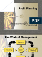 Profit Planning: UAA - ACCT 202 Principles of Managerial Accounting Dr. Fred Barbee
