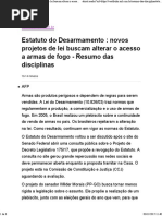 Estatuto Do Desarmamento _ Novos Projetos de Lei Buscam Alterar o Acesso a Armas de Fogo - Resumo Das Disciplinas