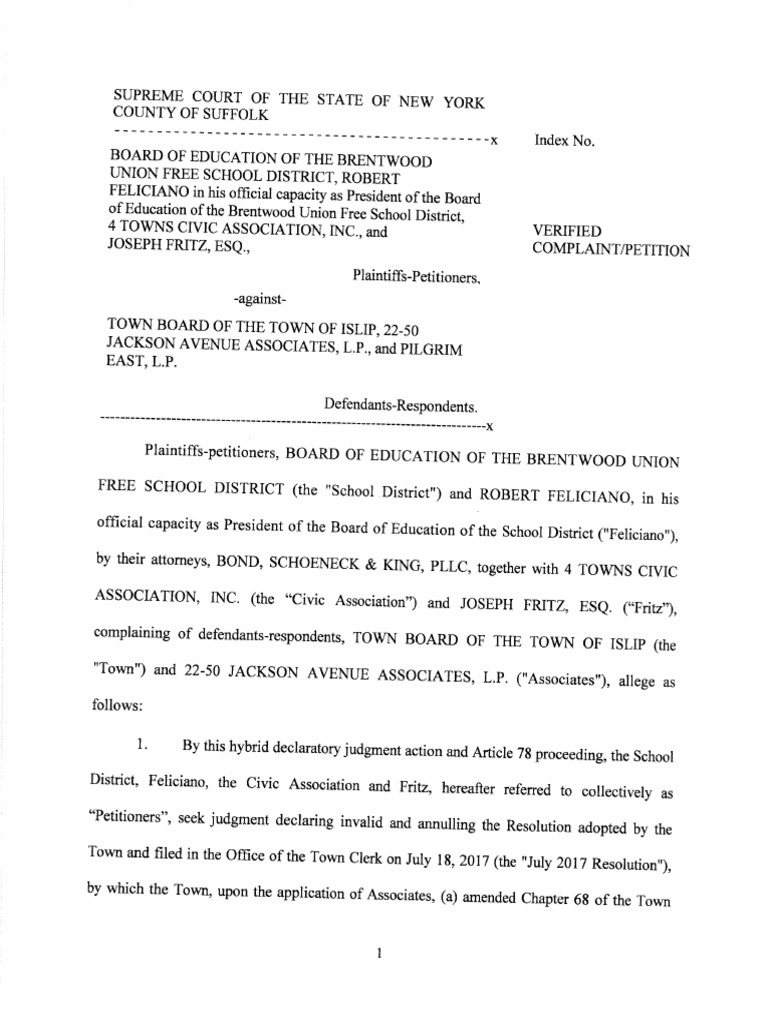 Verified Complaint Petition | PDF