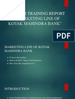 Summer Training Report On "Marketing Line of Kotak Mahindra Bank"