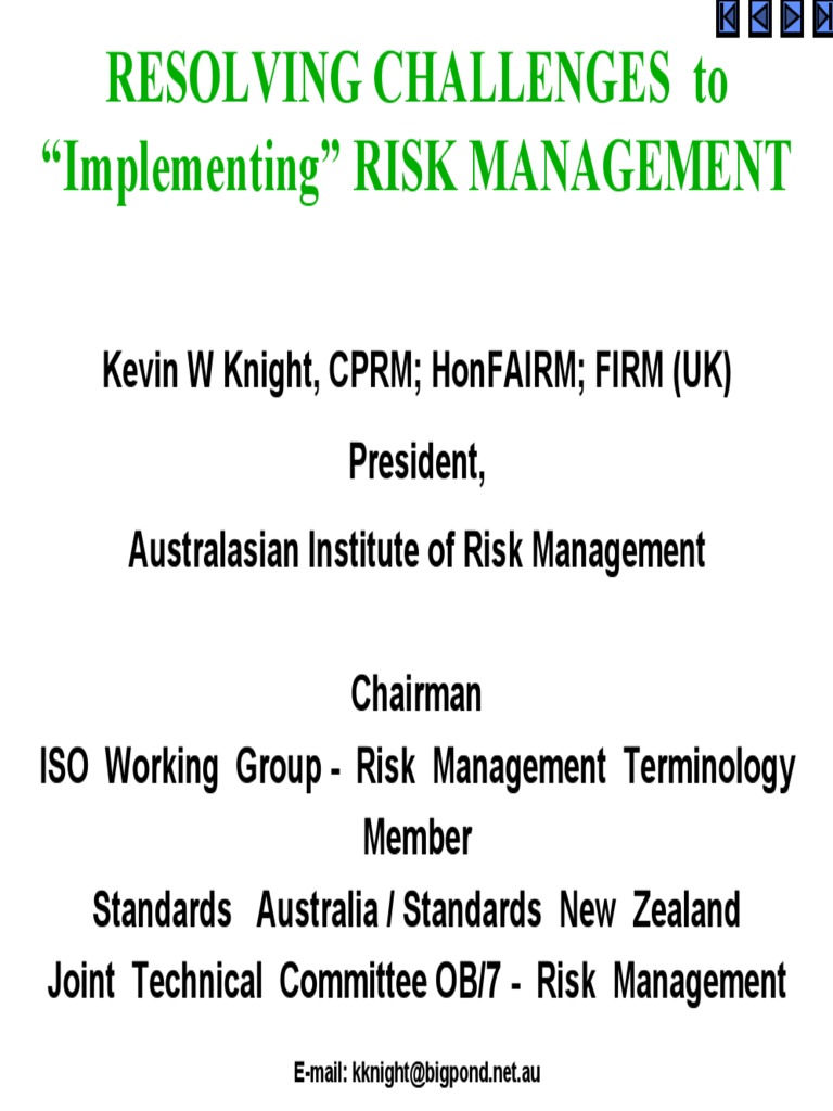 Key Challenges in Risk Management Implementation | PDF | Risk ...