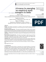 Leader Effectiveness in Emerging Markets: An Empirical Study of The Managers in India