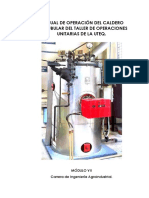 Manual de Operación Del Caldero Pirotubular De Taller de Operaciones Unitarias