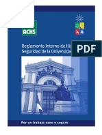 REGLAMENTOinterno de Higiene y Seguridad de La Universidad de Chile PDF