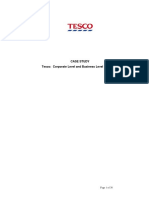 Case Study Tesco: Corporate Level and Business Level Strategies