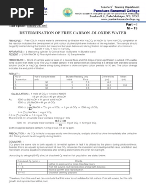 P 19 Determination Of Dissolved Co2 Titration Chemistry