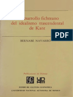 Navarro, B - El Desarrollo Fichteano Del Idealismo Trascendental-de-Kant PDF