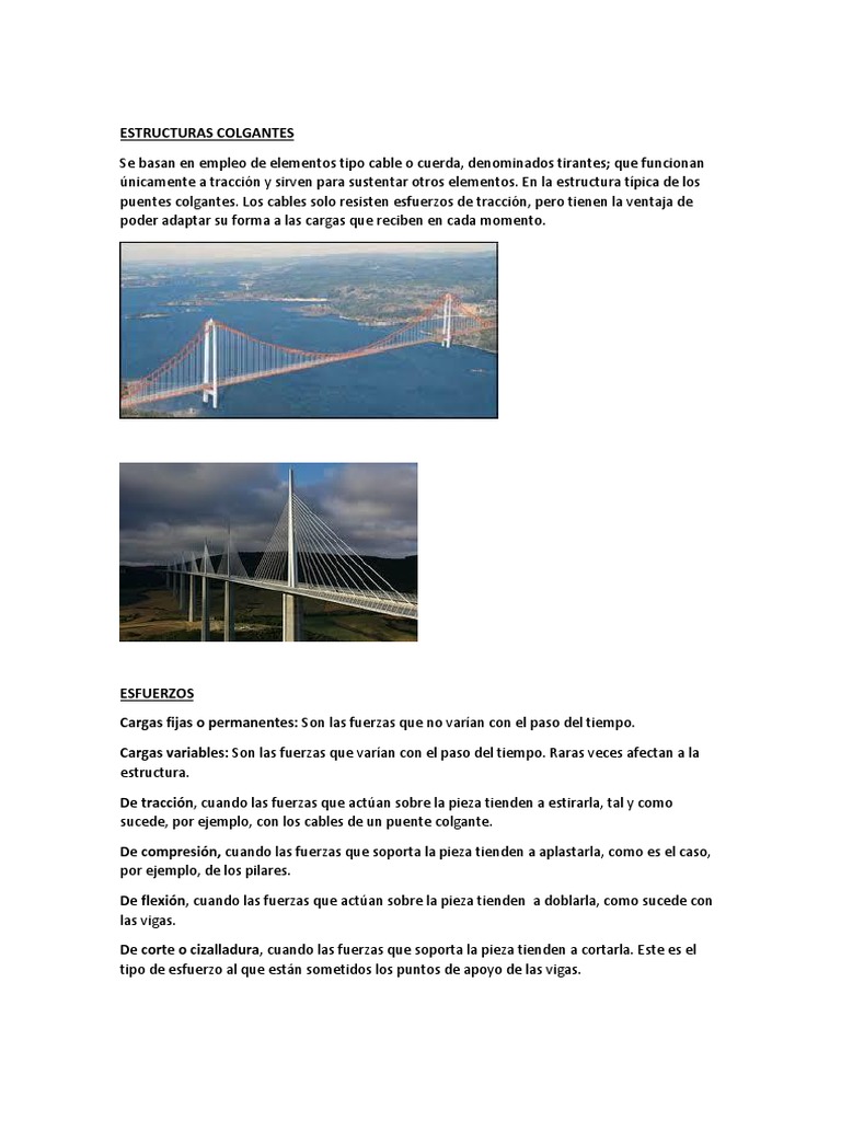 perderse Leia Perca ESTRUCTURAS-COLGANTES | PDF | Ingeniero civil | Ingeniería mecánica